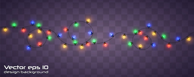 Christmas realistic glowing garland