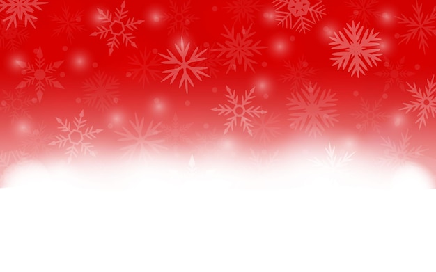 Christmas red background with snowflakes vector illustration