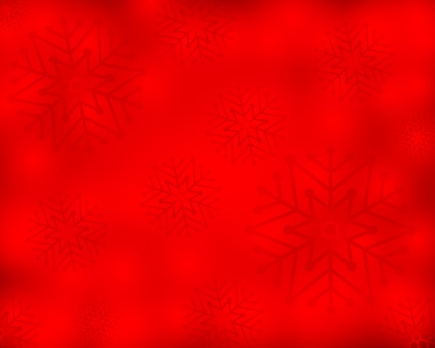 Christmas red background with snowflakes vector illustration