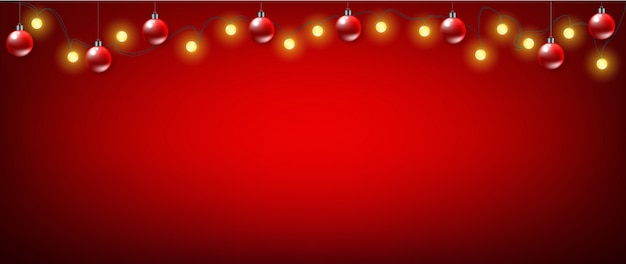 Christmas red banner background