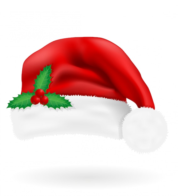 Vector christmas red hat santa claus vector illustration