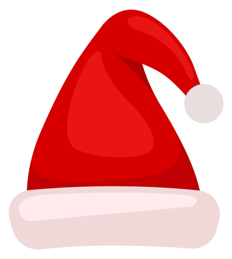Vector christmas red party hat cartoon elf cap