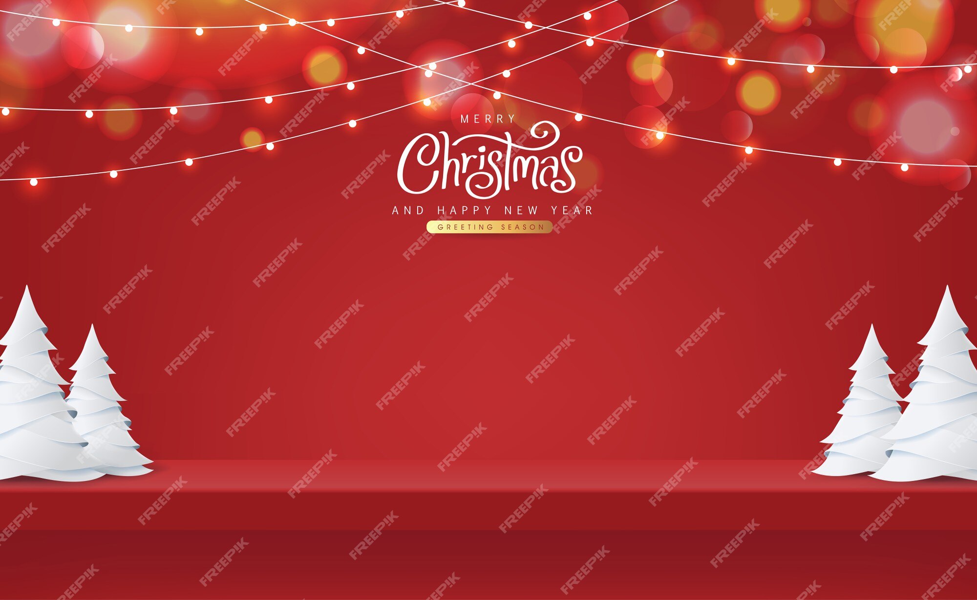 Premium Vector | Christmas red shelf on the wall for display and ...