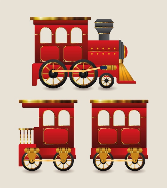 Christmas red train design