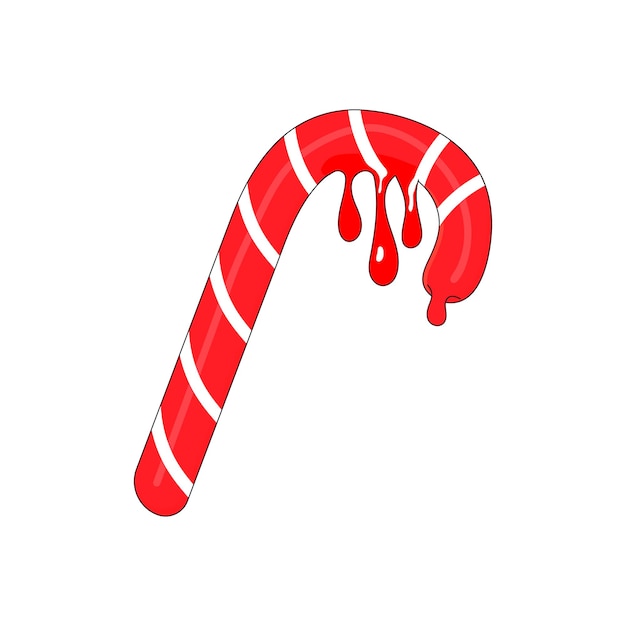 Vector christmas red white lollipop melted flowing dripping vector illustration