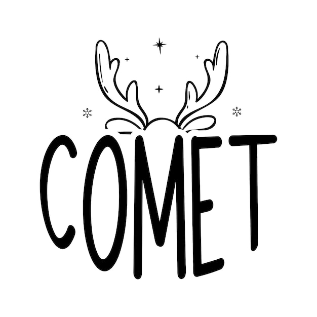 Vector christmas reindeer comet svg design