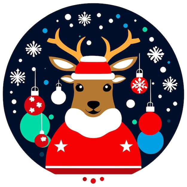 Vector christmas reindeer