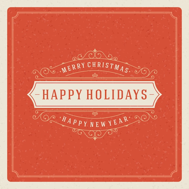 Vector christmas retro greeting card