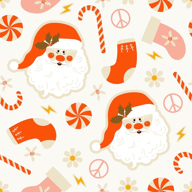 Christmas retro seamless pattern