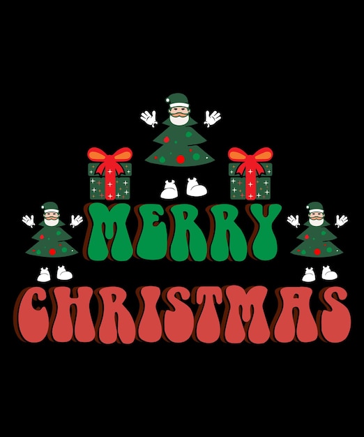 Vector christmas retro svg best t-shirt design, happy christmas, typography t-shirt premium vector