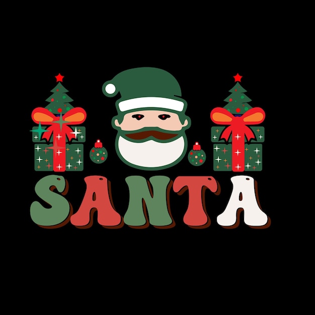 Christmas Retro SVG Best T-shirt Design, Happy Christmas, typography t-shirt Premium Vector