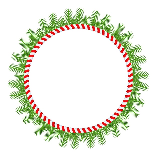 Рождественский круглый цветочный венок рамка зимнее праздничное украшение