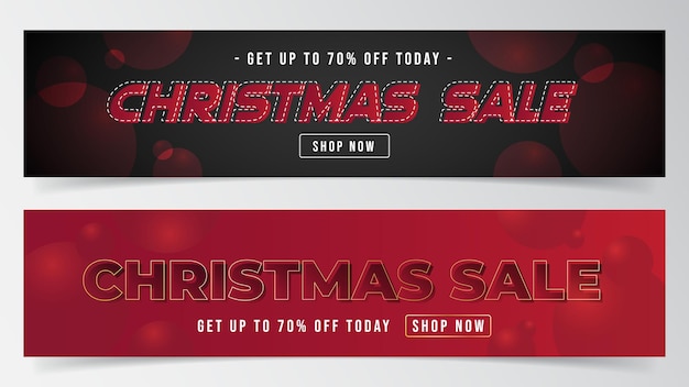 Christmas sale ads banner design template