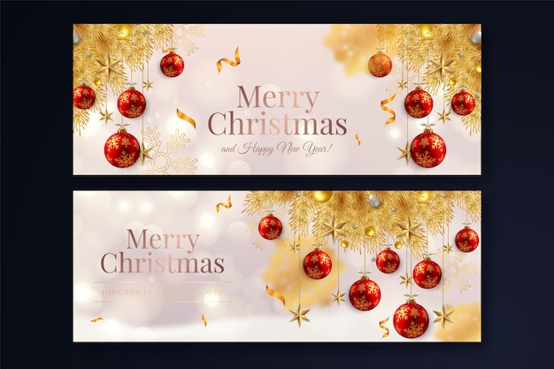 Vector christmas sale banner pack