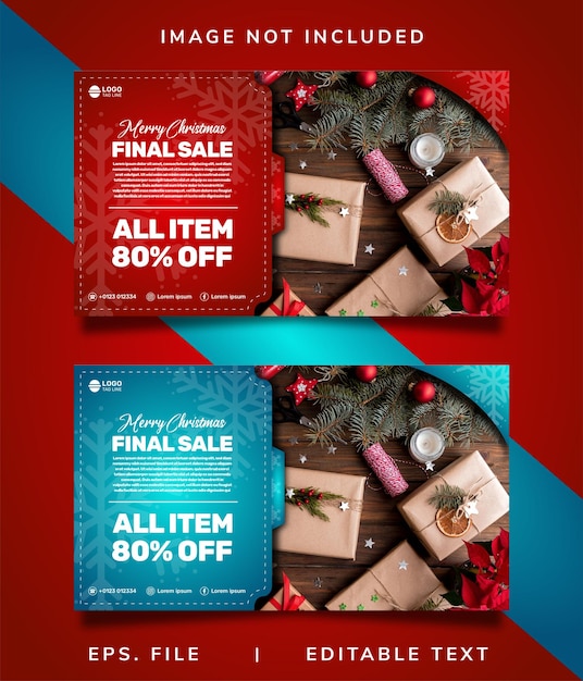 christmas sale banner promotion template