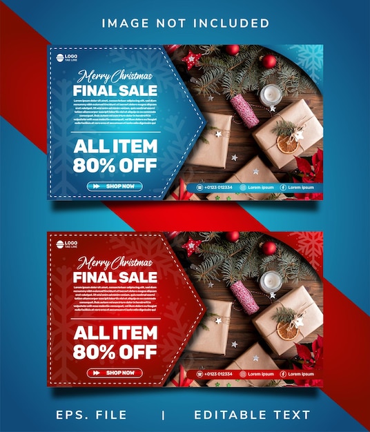 christmas sale banner promotion template