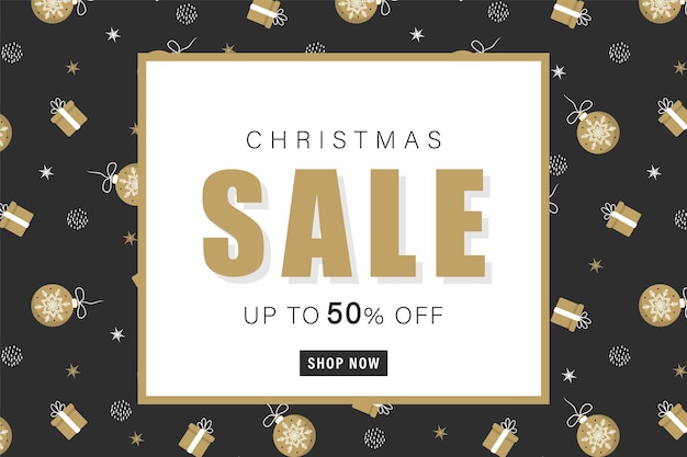 Christmas sale banner template Advertising background Promotion poster