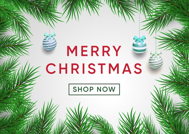 Christmas sale banner vector template