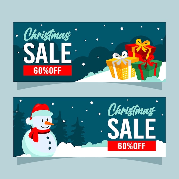 Vector christmas sale banner