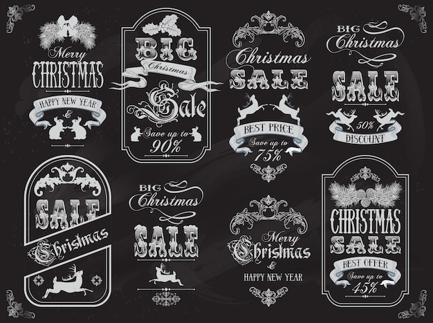 Vector christmas sale banners