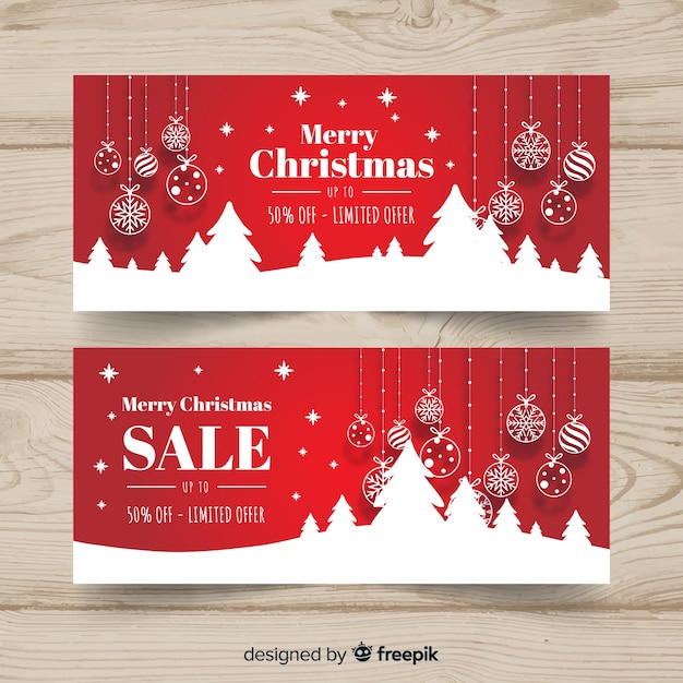 Vector christmas sale banners