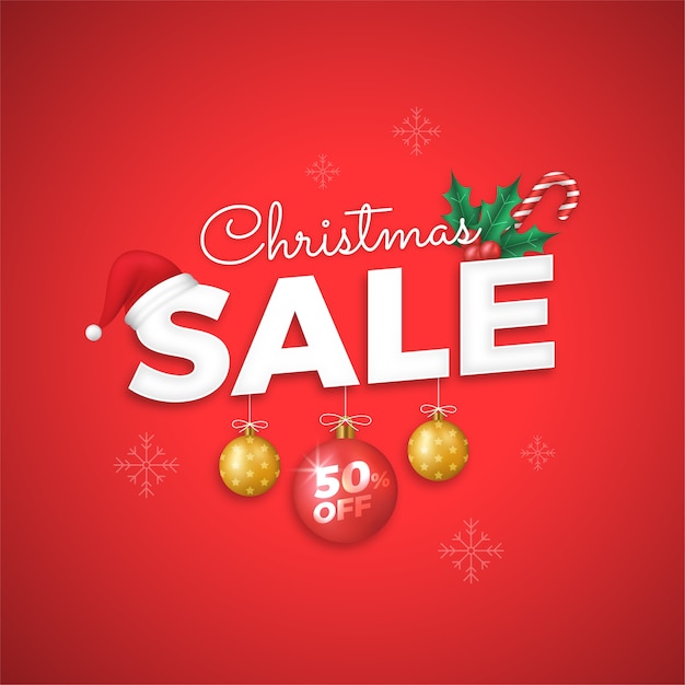 Christmas sale decorations banner