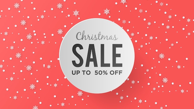 Christmas sale design template, paper art style.