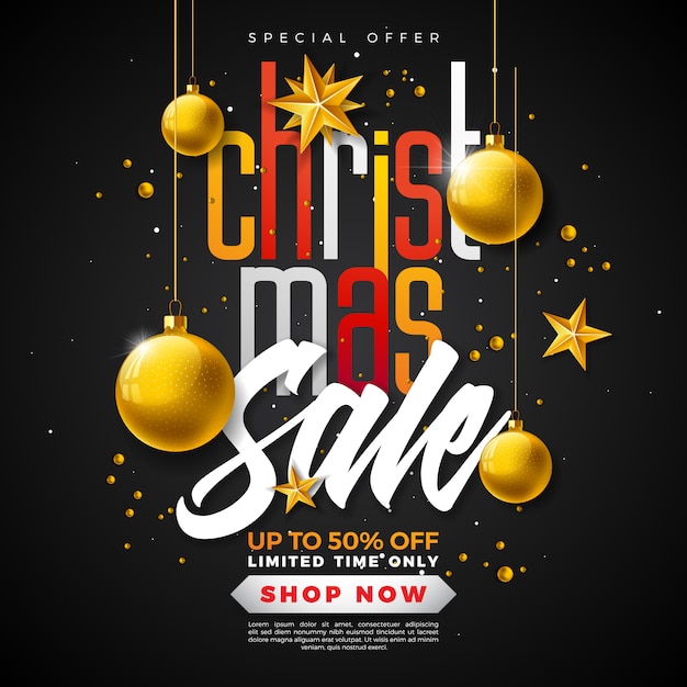 Christmas sale design with géass ball