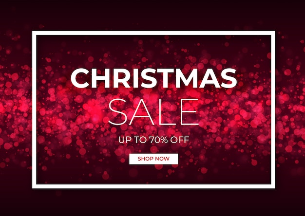 Christmas sale design with red glitter.