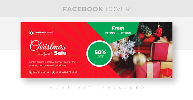 Christmas sale and discount facebook cover design