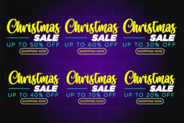 Christmas sale discount offer neon text premium  - christmas sale button