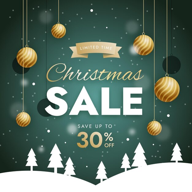 Vector christmas sale in flat design