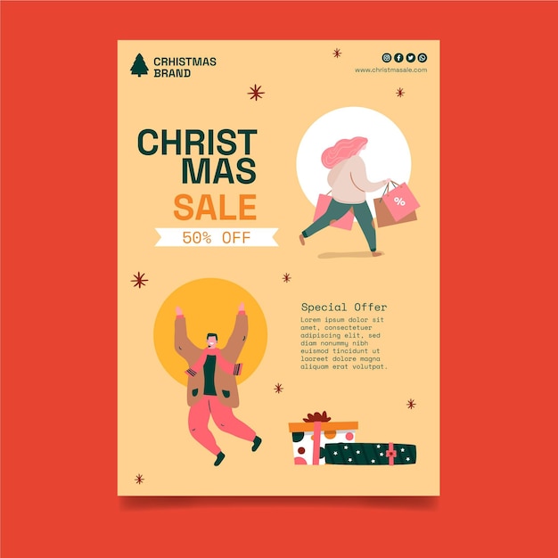 Christmas sale flyer template