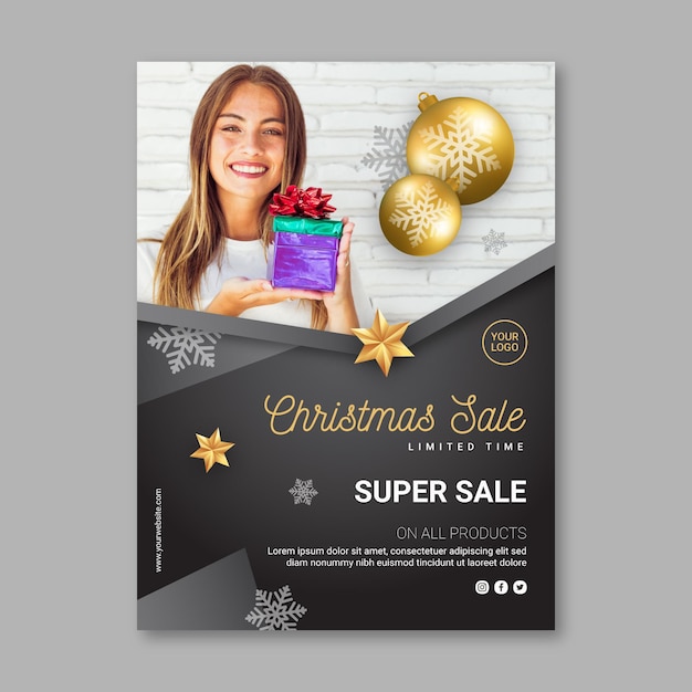 Christmas sale flyer template