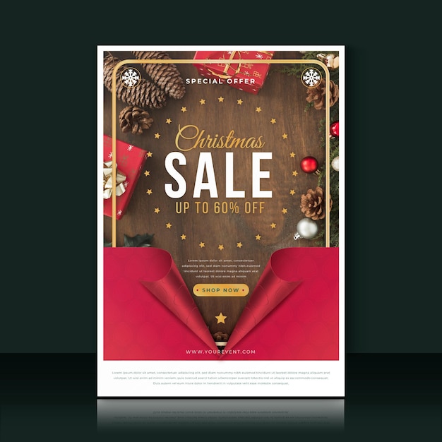 Christmas sale flyer template