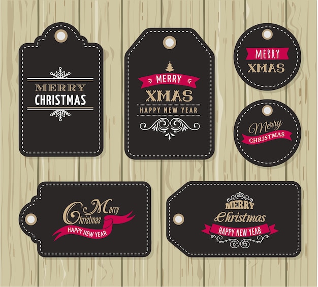 Christmas sale, gift tags and labels.