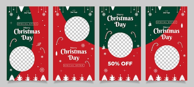 christmas sale instagram stories design template