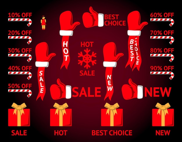 Vector christmas sale labels