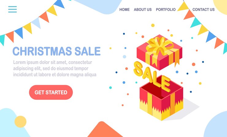 クリスマスセールのランディングページ