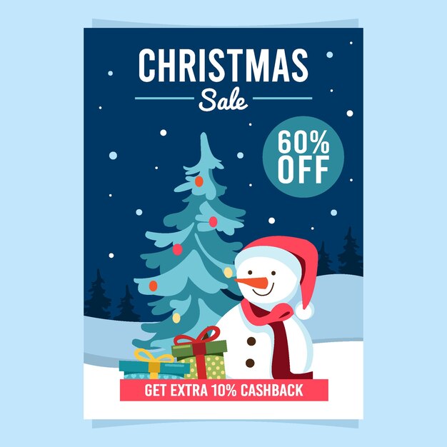 Vector christmas sale poster template