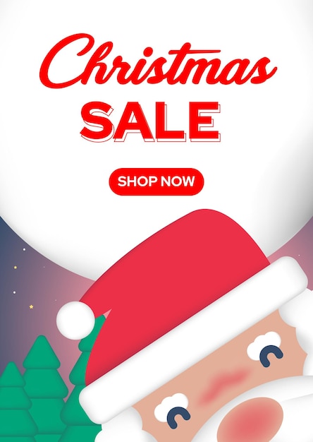 Рождественская распродажа санта плакат баннер