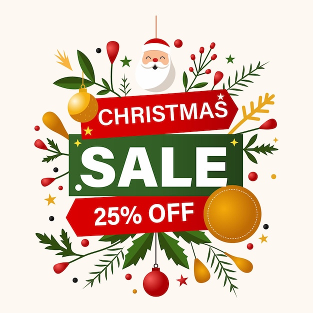 A Christmas sale sign that says Christmas sale on it