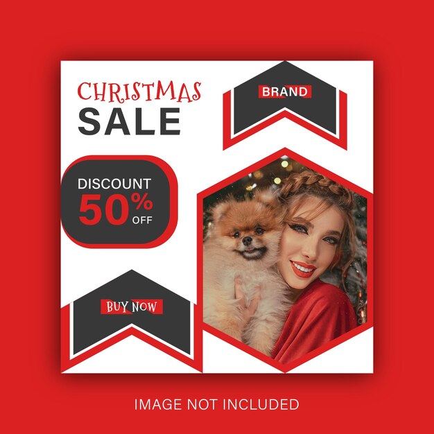 Christmas sale social media or instagram post design