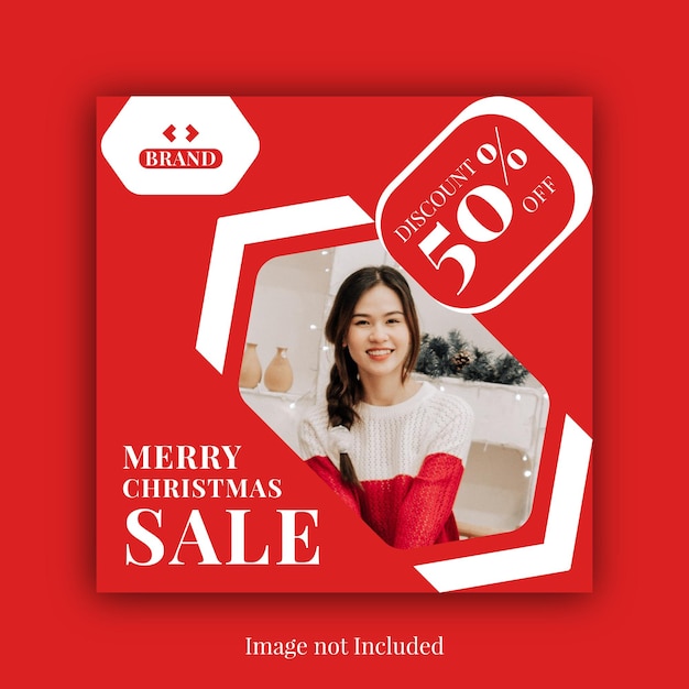 Christmas sale social media and instagram post template