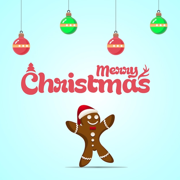 christmas sale social media post design template with illustration