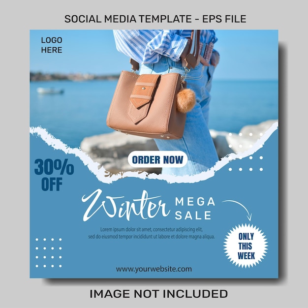 Vector christmas sale social media post square banner template