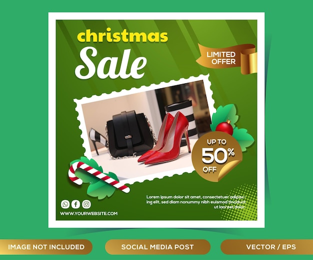 Christmas sale social media post template