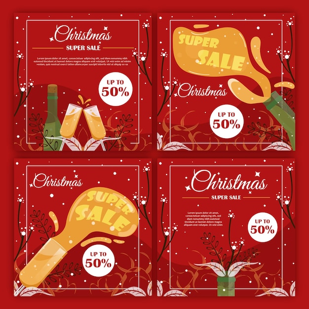 Christmas sale social media post template