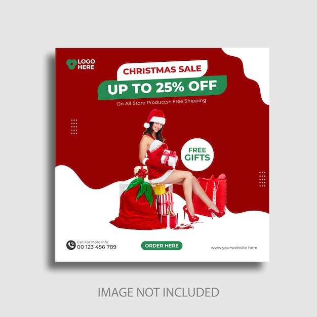 Vector christmas sale social media post web banner design