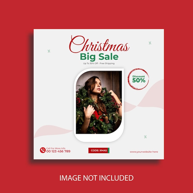 Christmas sale social media post web banner design